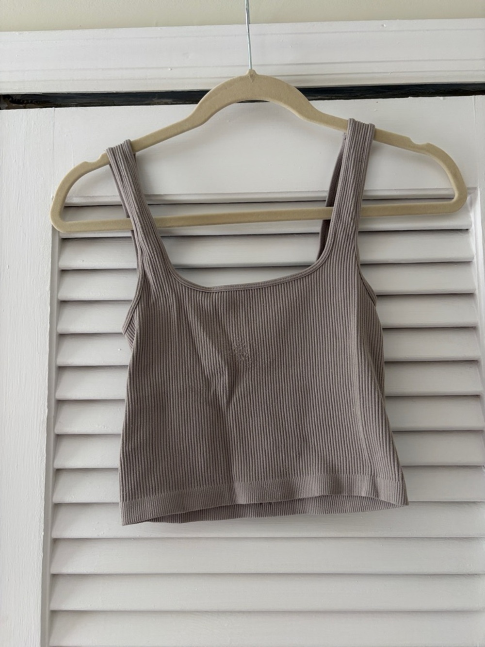 Together Ribbed Crop Tank Top in Grey